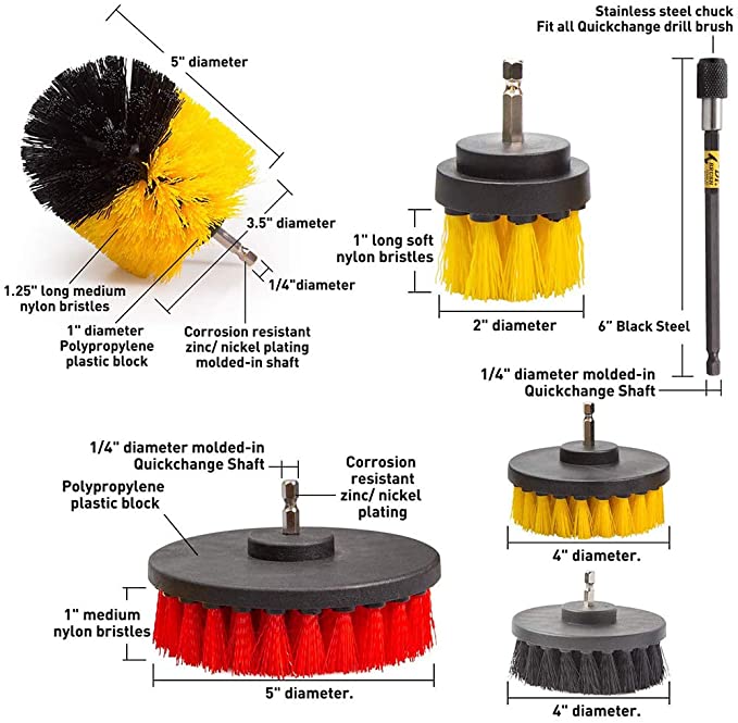 15pcs Power Drill Brush With Polishing Attachment 820g Home Cleaning 1