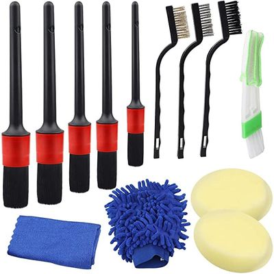 Polypropylene Car Detailing Brush Set 5pcs For Interior And Exterior