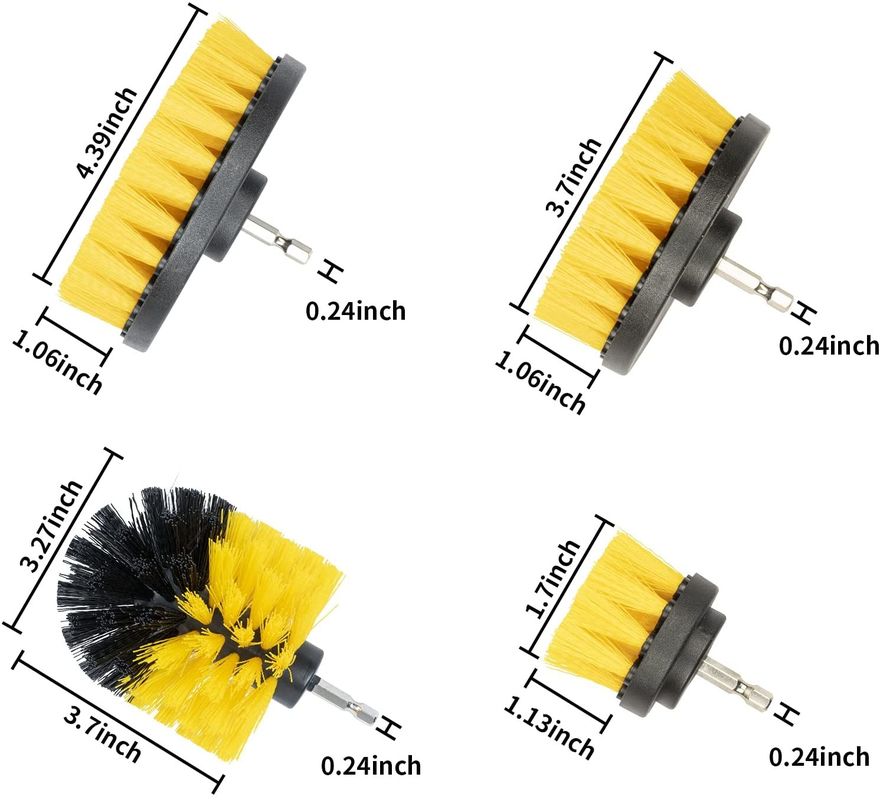 Plate Hole 7.5mm Power Drill Brush Kit Scrubber 0.25 Inch Bearing